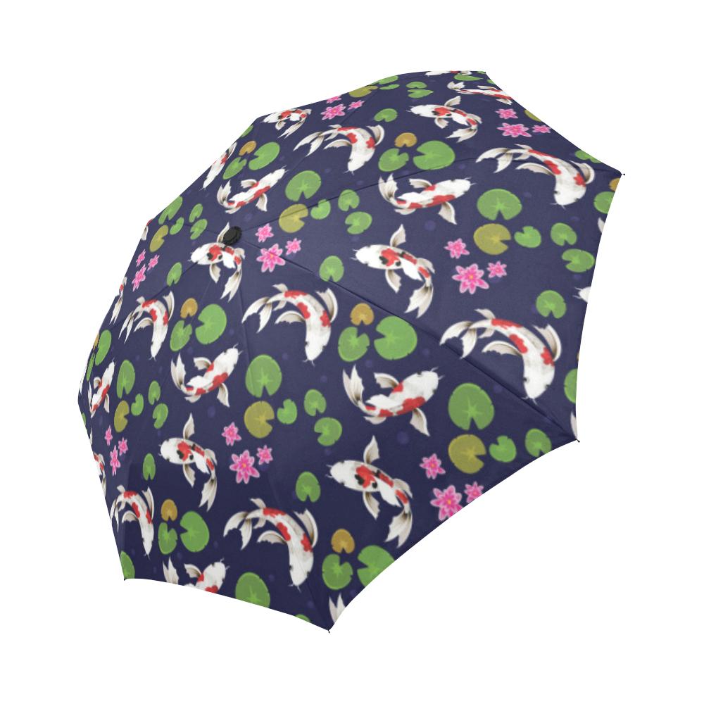 Koi Carp Pattern Design Themed Print Automatic Foldable Umbrella