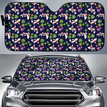 Koi Carp Pattern Design Themed Print Car Sun Shade For Windshield