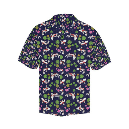 Koi Carp Pattern Design Themed Print Men Aloha Hawaiian Shirt
