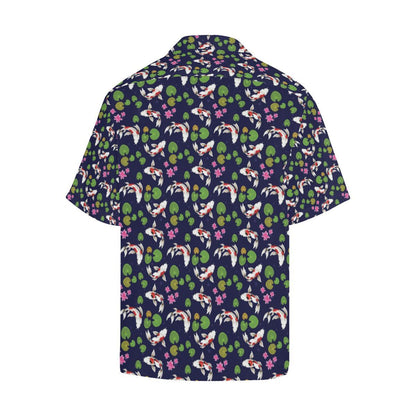 Koi Carp Pattern Design Themed Print Men Aloha Hawaiian Shirt