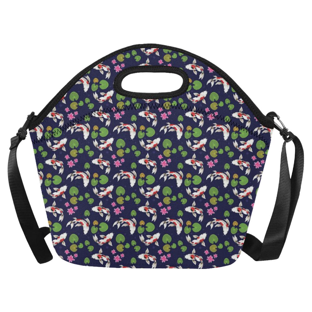 Koi Carp Pattern Design Themed Print Neoprene Lunch Bag (Model 1669)(Large)-JTAMIGO.COM