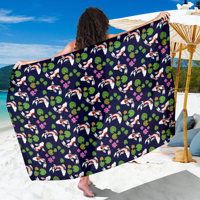 Koi Carp Pattern Design Themed Print Sarong Pareo Wrap