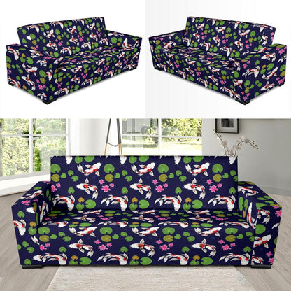 Koi Carp Pattern Design Themed Print Sofa Slipcover-JTAMIGO.COM