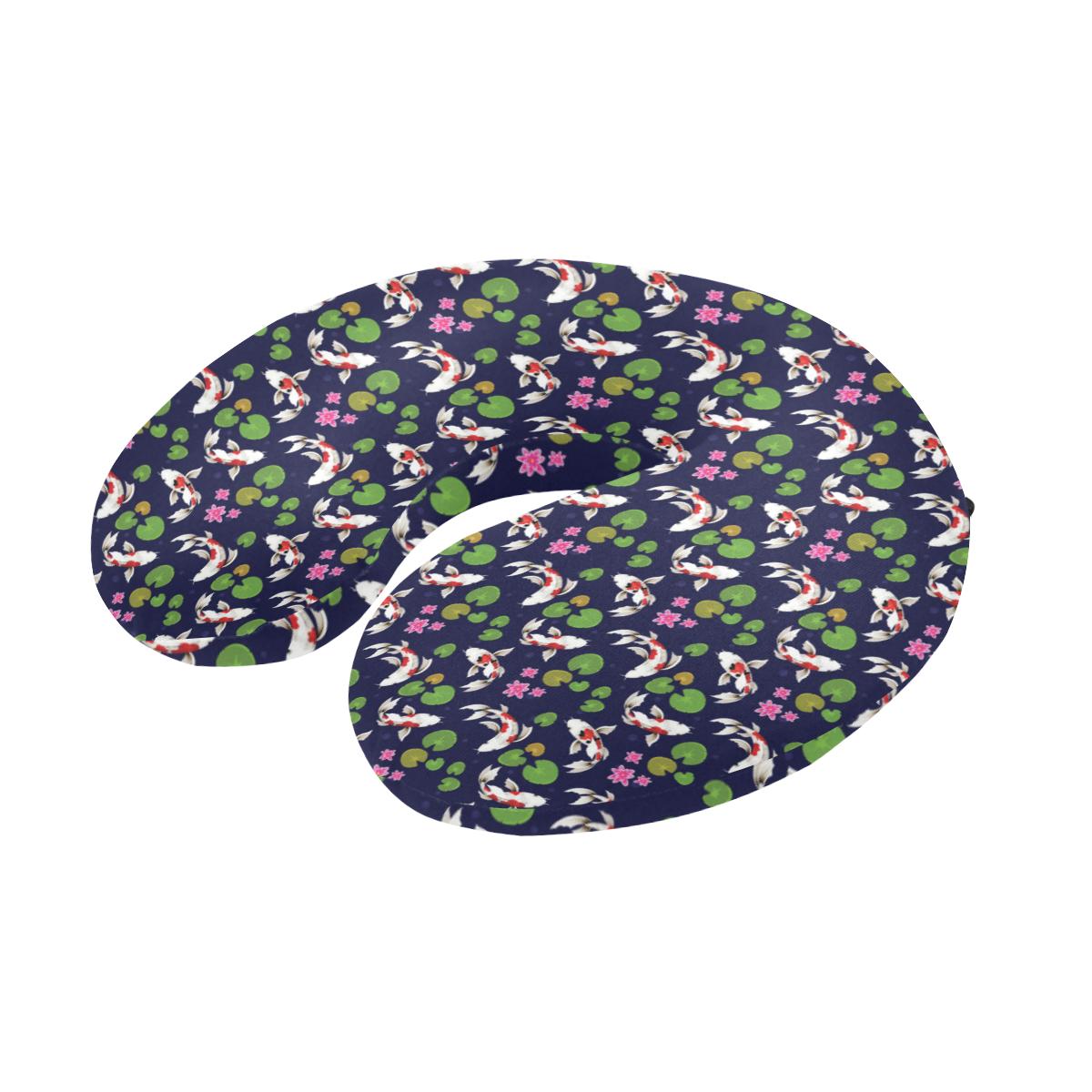 Koi Carp Pattern Design Themed Print U-Shaped Travel Neck Pillow-JTAMIGO.COM