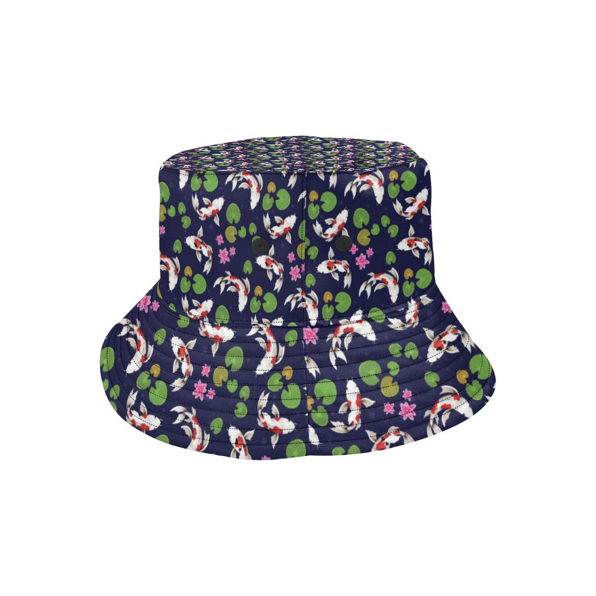 Koi Carp Pattern Design Themed Print Unisex Bucket Hat