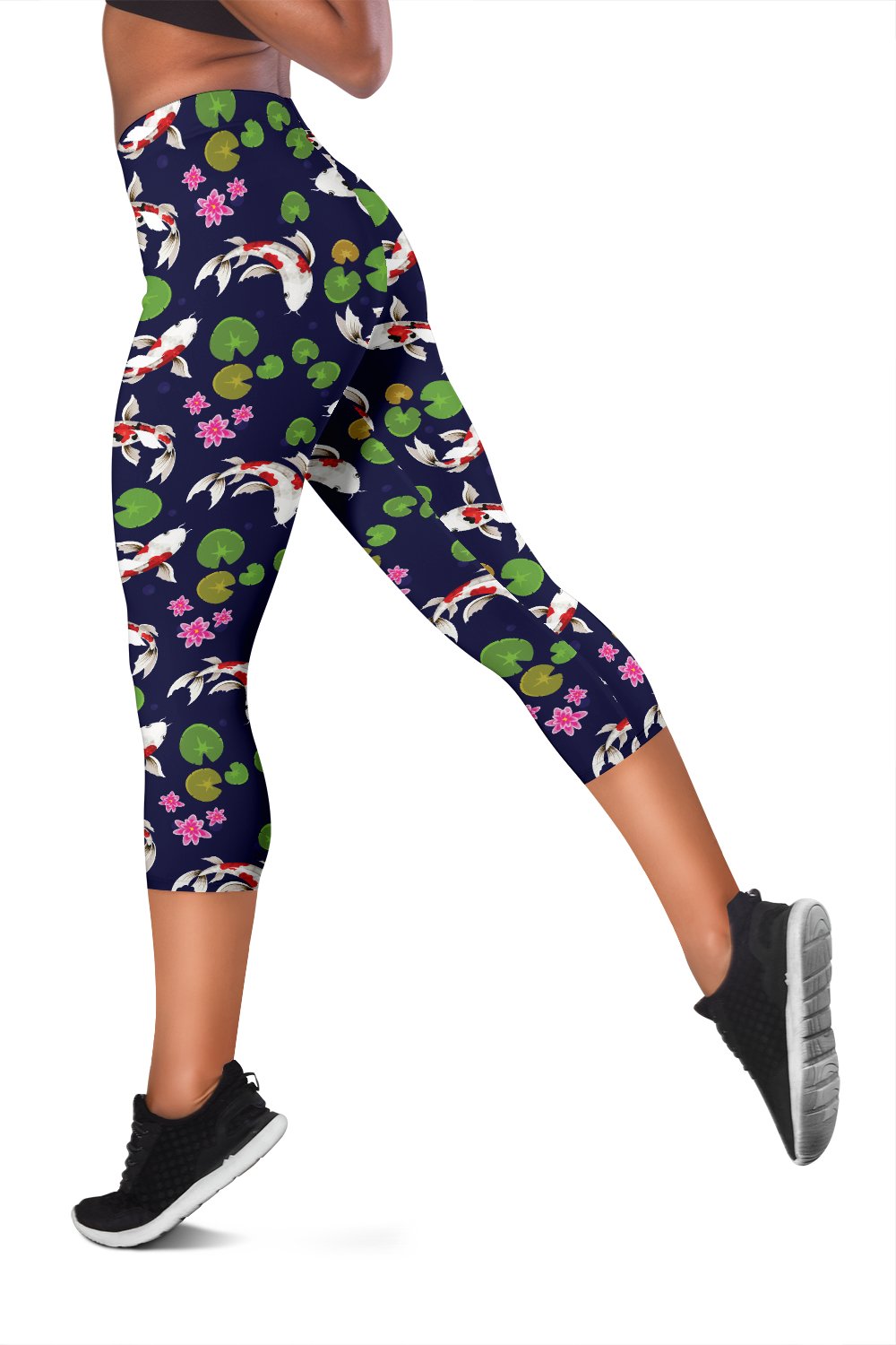 Koi Carp Pattern Design Themed Print Women Capris
