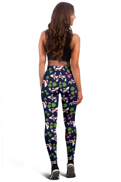 Koi Carp Pattern Design Themed Print Women Leggings