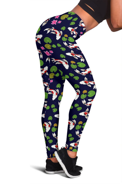 Koi Carp Pattern Design Themed Print Women Leggings