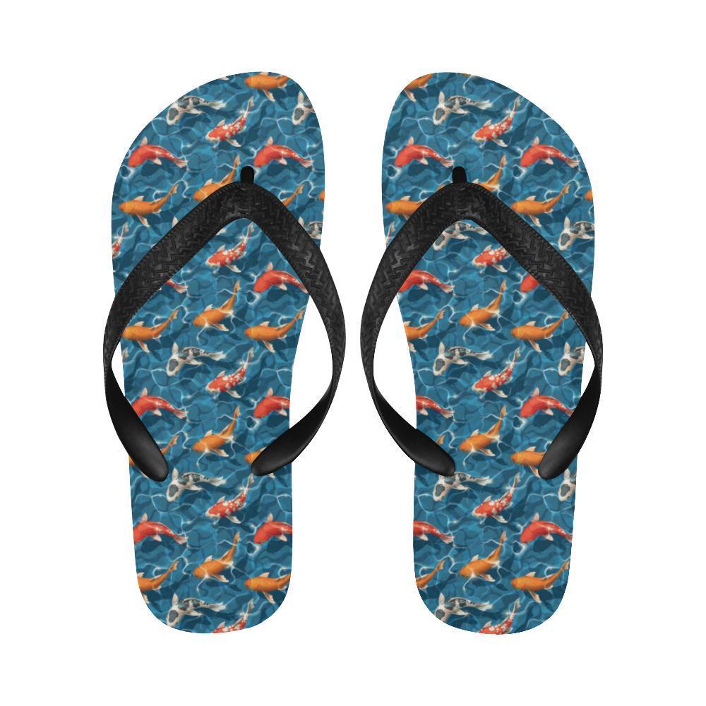 Koi Carp Water Design Themed Print Flip Flops-JTAMIGO.COM