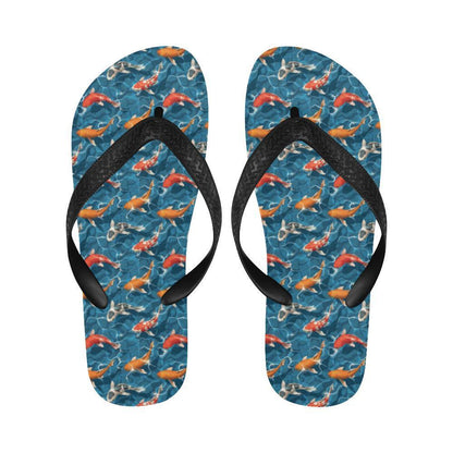 Koi Carp Water Design Themed Print Flip Flops-JTAMIGO.COM