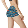 Koi Carp Water Design Themed Print High Waisted Spandex Shorts-JTAMIGO.COM