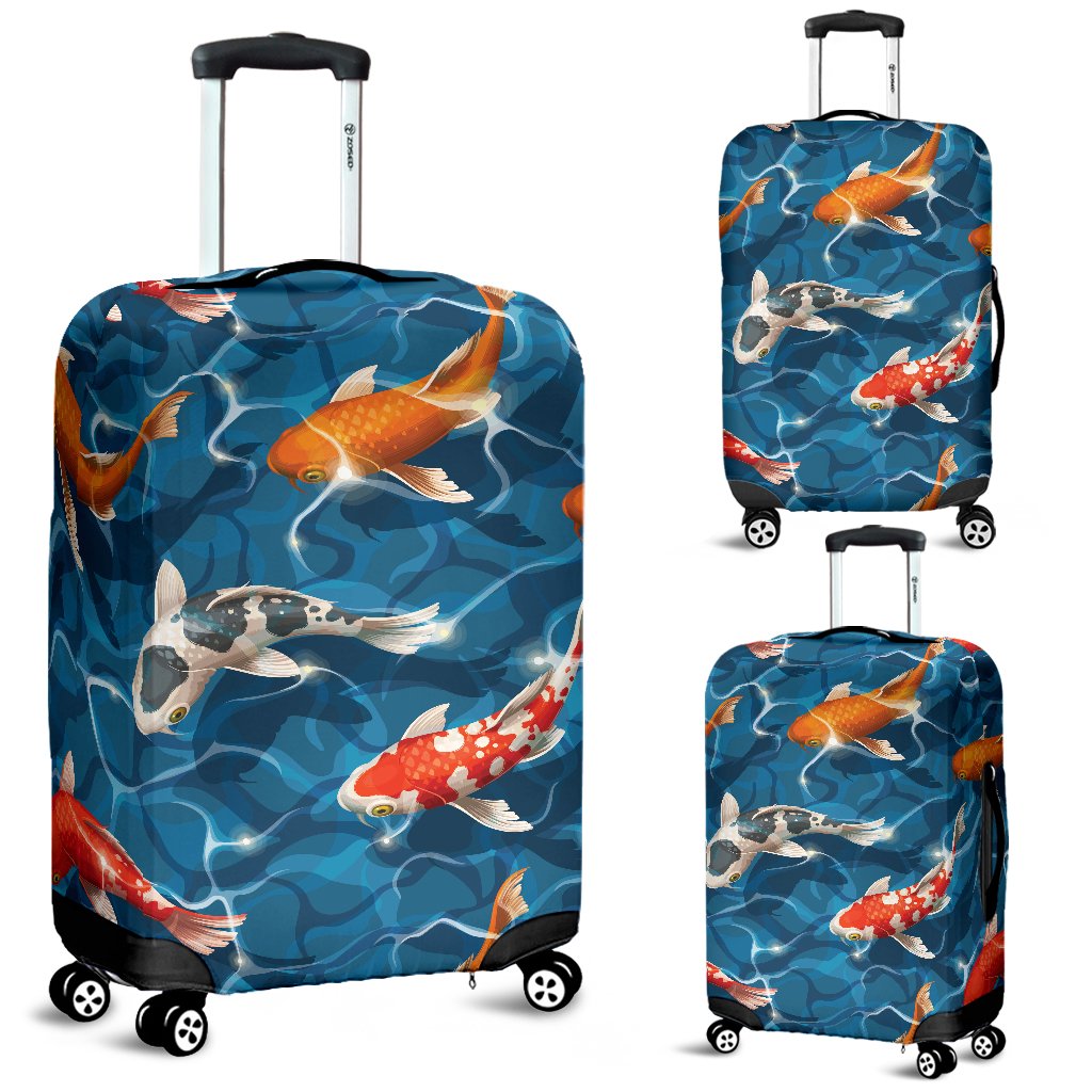 Koi Carp Water Design Themed Print Luggage Cover Protector