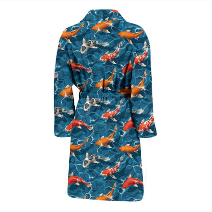 Koi Carp Water Design Themed Print Men Bath Robe-JTAMIGO.COM