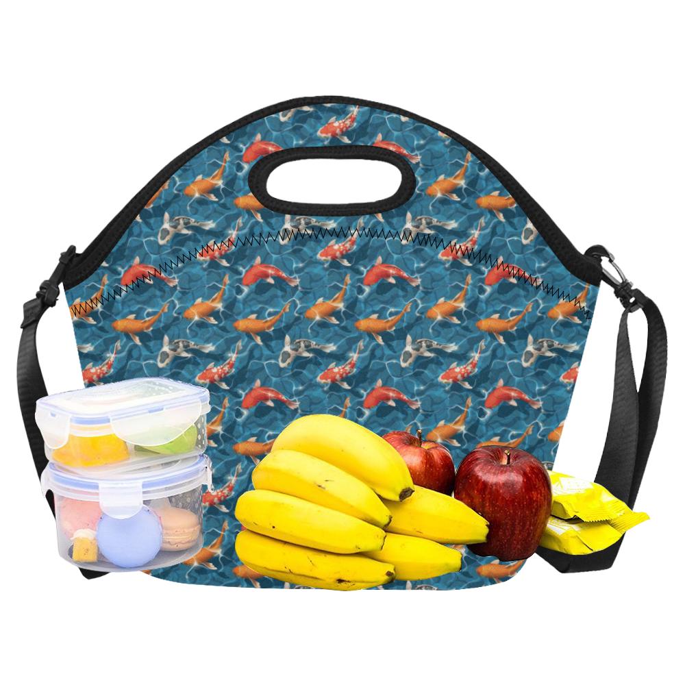 Koi Carp Water Design Themed Print Neoprene Lunch Bag (Model 1669)(Large)-JTAMIGO.COM