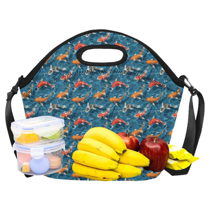 Koi Carp Water Design Themed Print Neoprene Lunch Bag (Model 1669)(Large)-JTAMIGO.COM