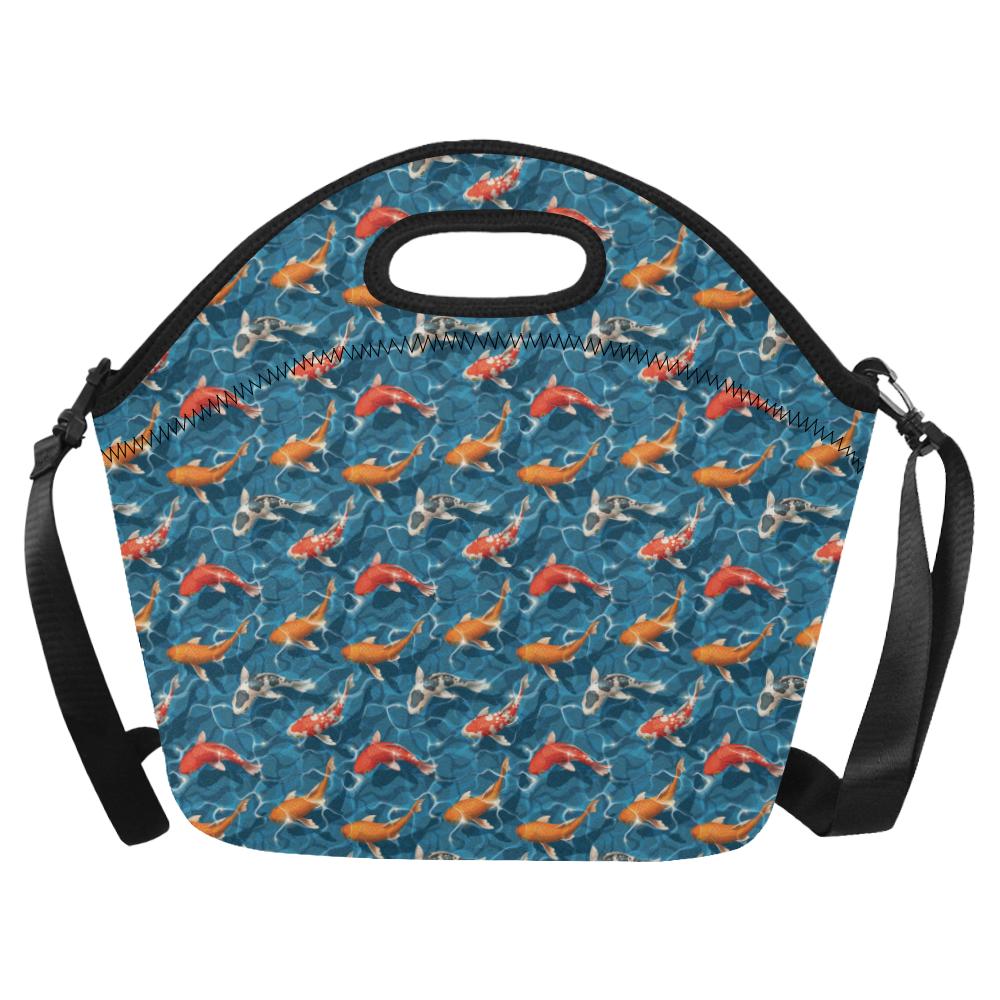 Koi Carp Water Design Themed Print Neoprene Lunch Bag (Model 1669)(Large)-JTAMIGO.COM