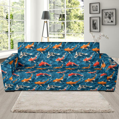 Koi Carp Water Design Themed Print Sofa Slipcover-JTAMIGO.COM