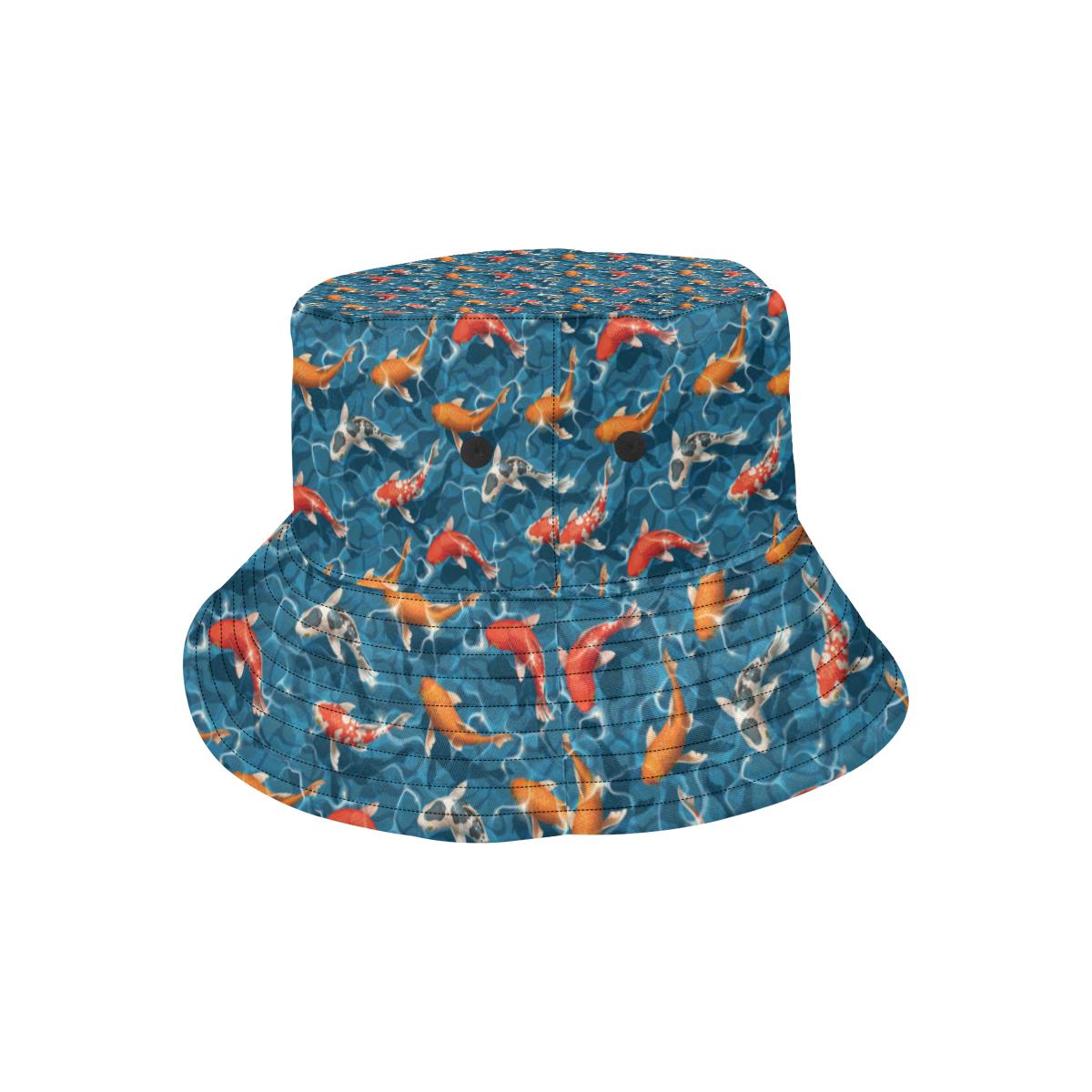 Koi Carp Water Design Themed Print Unisex Bucket Hat