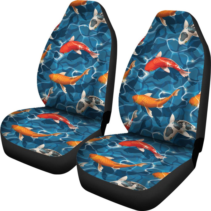 Koi Carp Water Design Themed Print Universal Fit Car Seat Covers