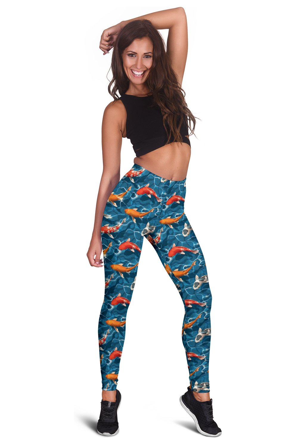 Koi Carp Water Design Themed Print Women Leggings