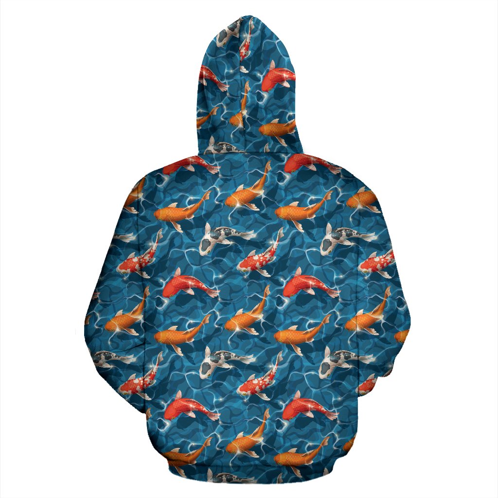 Koi Carp Water Design Themed Print Zip Up Hoodie