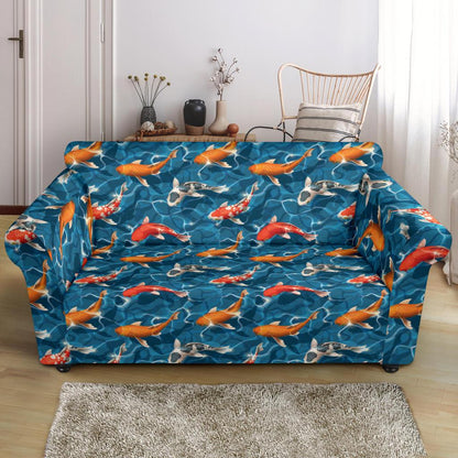 Koi Carp Water Design Themed Print/Loveseat-Slipcover.jpg Loveseat Slipcover-JTAMIGO.COM