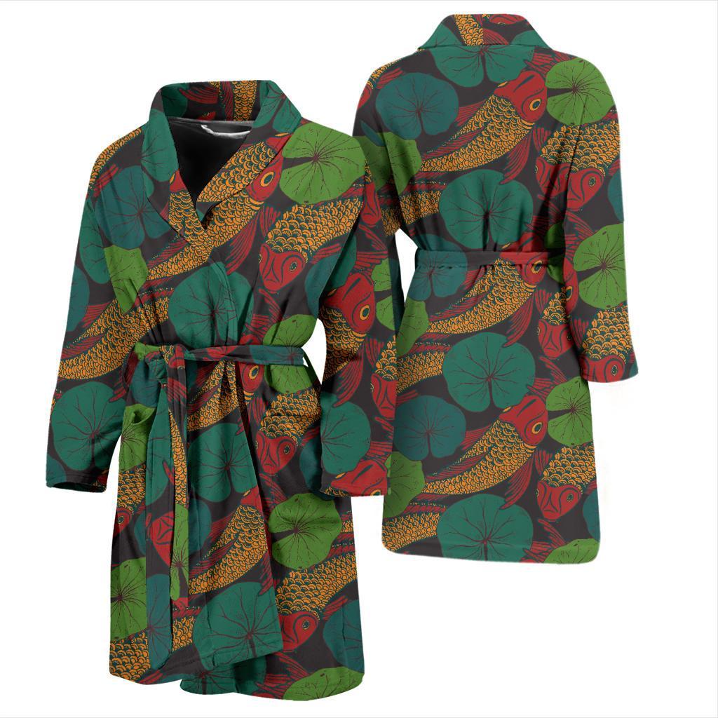 KOI Fish Pattern Print Design 01 Men Bathrobe-JORJUNE.COM