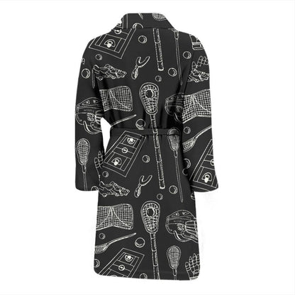 Lacrosse Pattern Print Design 01 Men Bathrobe-JORJUNE.COM