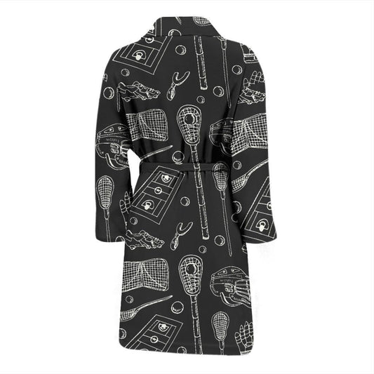 Lacrosse Pattern Print Design 01 Men Bathrobe-JORJUNE.COM