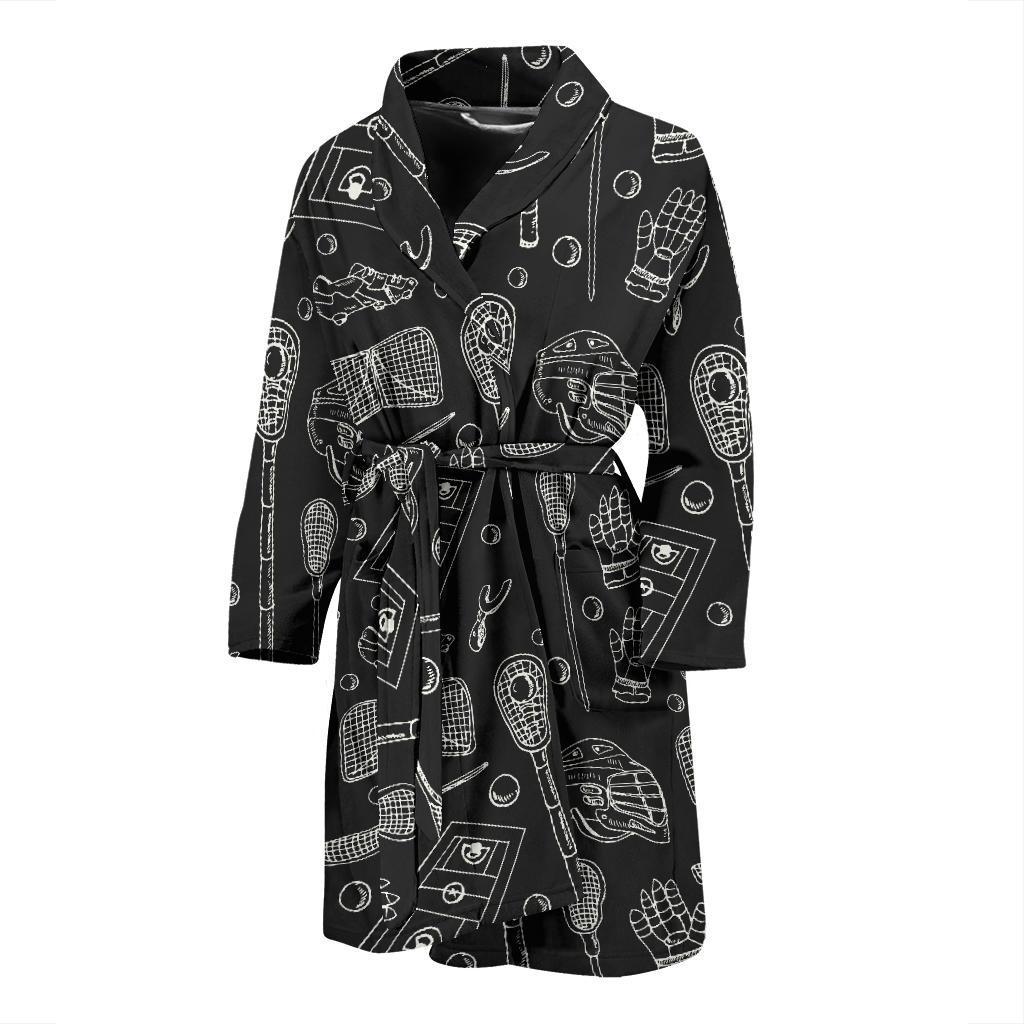 Lacrosse Pattern Print Design 01 Men Bathrobe-JORJUNE.COM
