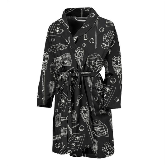 Lacrosse Pattern Print Design 01 Men Bathrobe-JORJUNE.COM