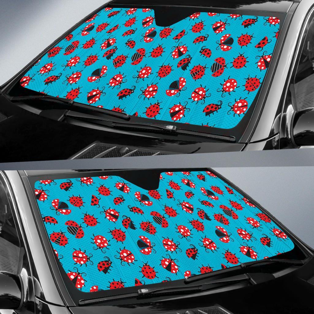 Ladybug Action Print Pattern Car Sun Shade For Windshield