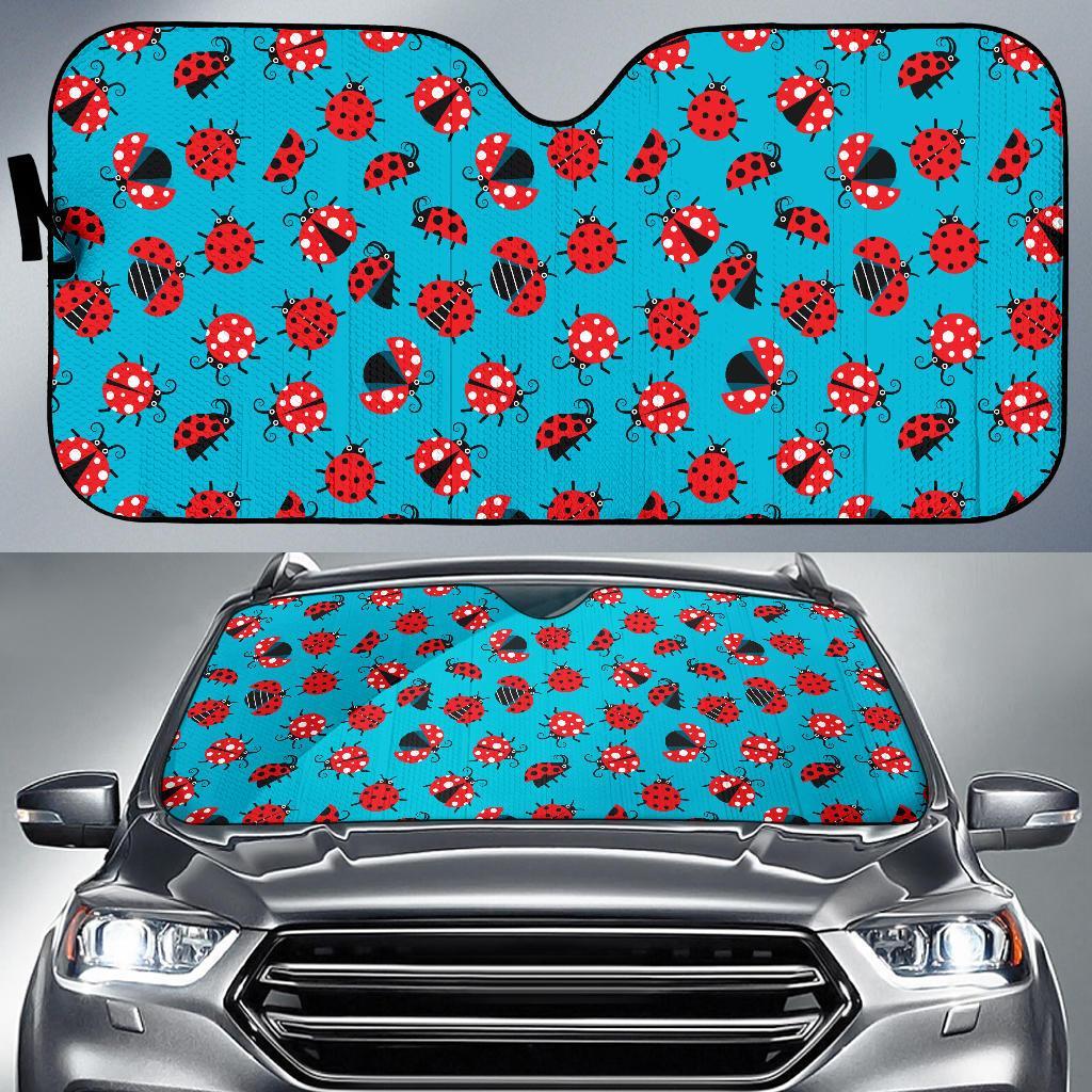 Ladybug Action Print Pattern Car Sun Shade For Windshield