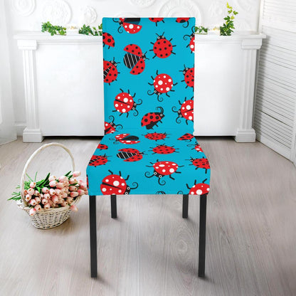 Ladybug Action Print Pattern Dining Chair Slipcover-JTAMIGO.COM
