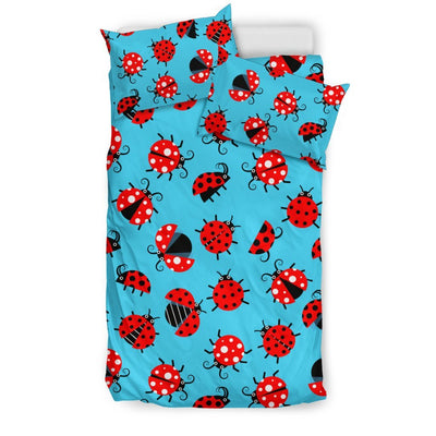 Ladybug Action Print Pattern Duvet Cover Bedding Set