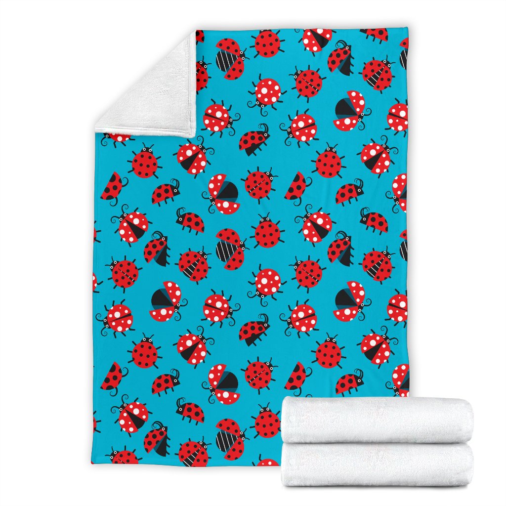 Ladybug Action Print Pattern Fleece Blanket