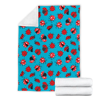 Ladybug Action Print Pattern Fleece Blanket