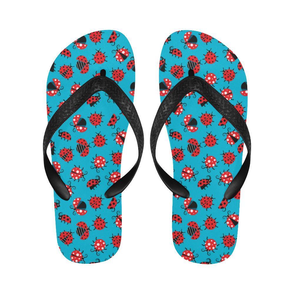 Ladybug Action Print Pattern Flip Flops-JTAMIGO.COM