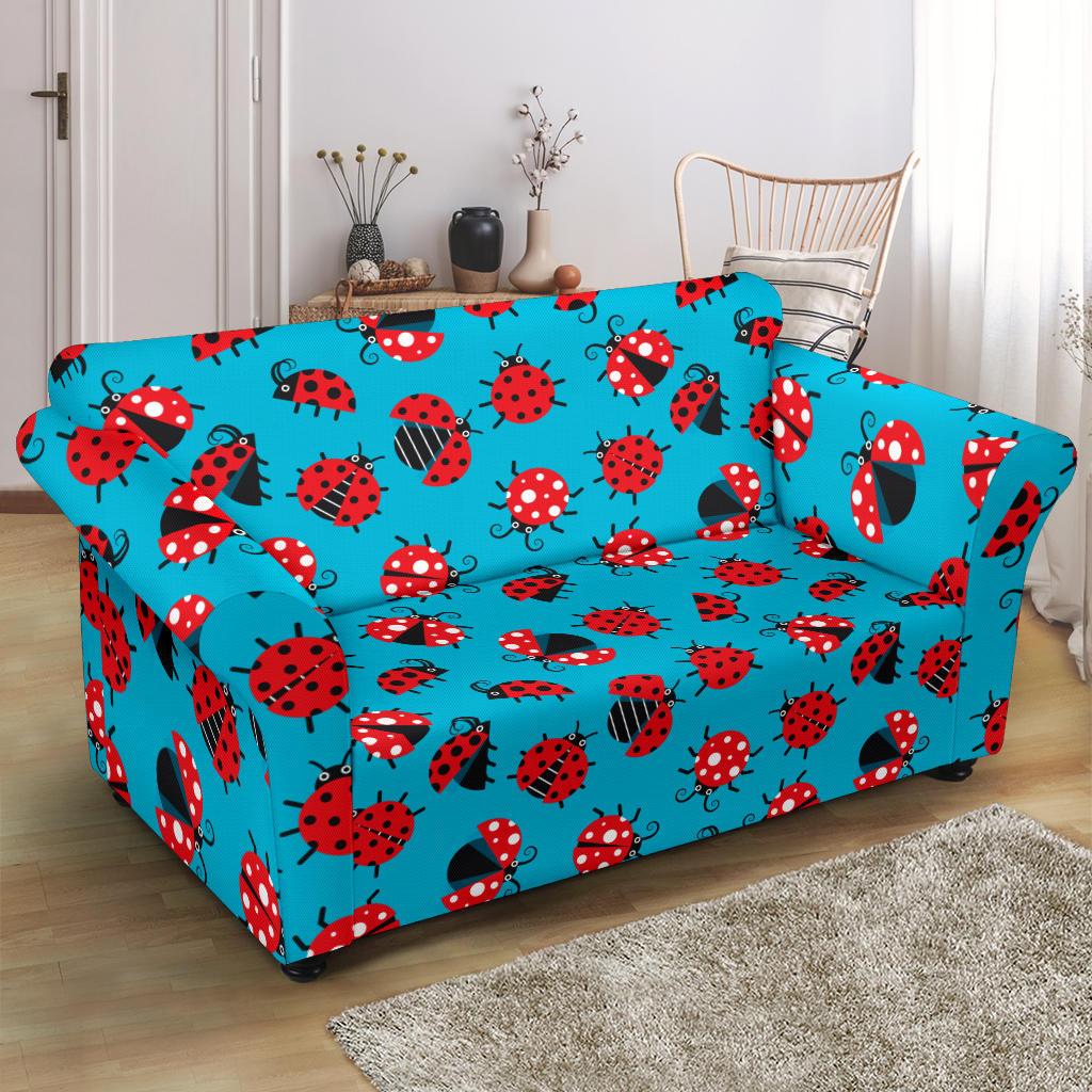 Ladybug Action Print Pattern Loveseat Slipcover-JTAMIGO.COM