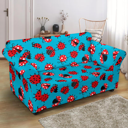 Ladybug Action Print Pattern Loveseat Slipcover-JTAMIGO.COM