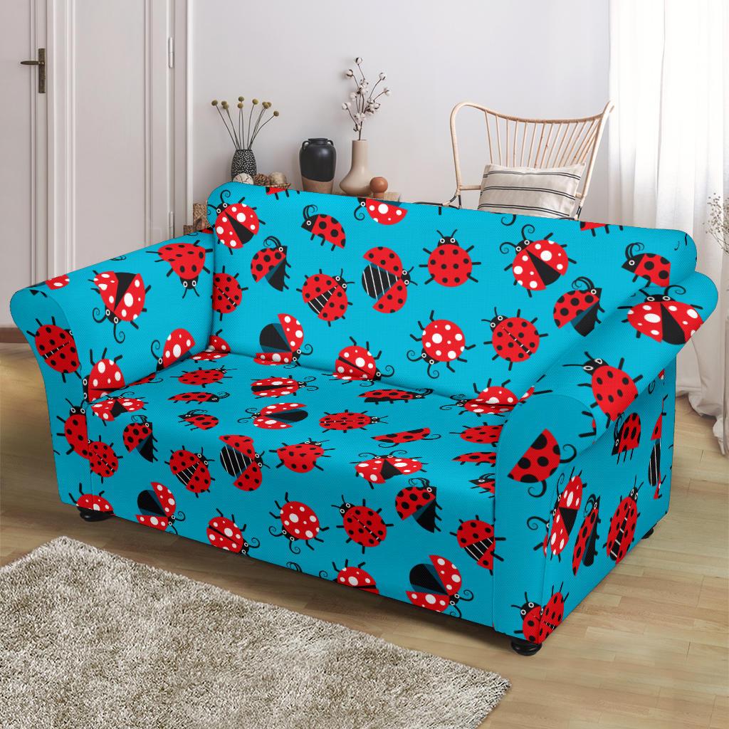 Ladybug Action Print Pattern Loveseat Slipcover-JTAMIGO.COM