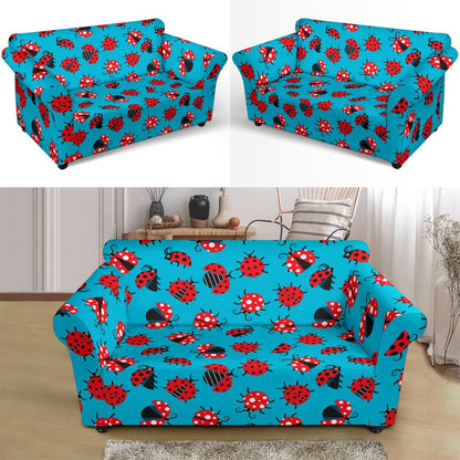 Ladybug Action Print Pattern Loveseat Slipcover-JTAMIGO.COM