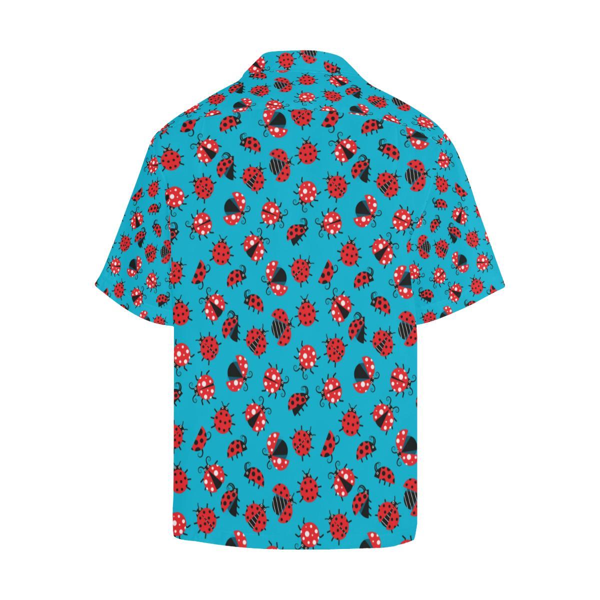 Ladybug Action Print Pattern Men Aloha Hawaiian Shirt