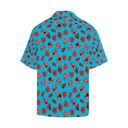 Ladybug Action Print Pattern Men Aloha Hawaiian Shirt