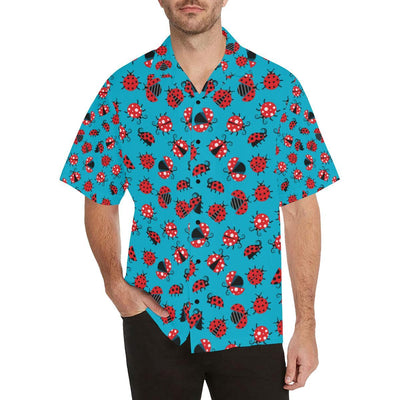 Ladybug Action Print Pattern Men Aloha Hawaiian Shirt