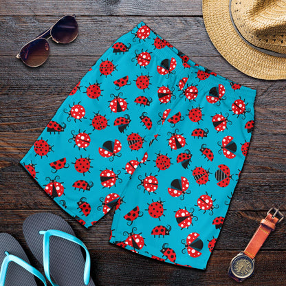 Ladybug Action Print Pattern Mens Shorts-JTAMIGO.COM
