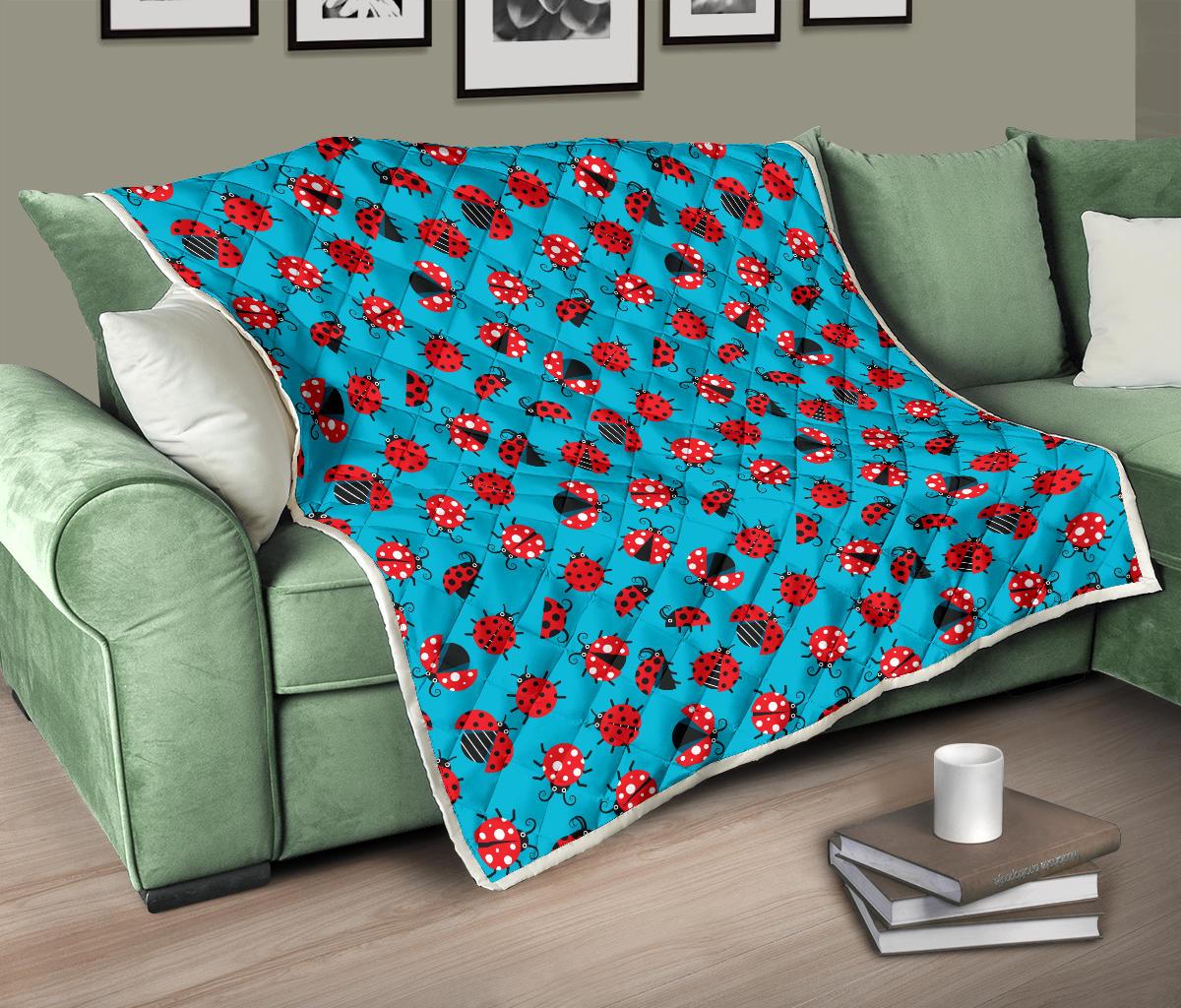 Ladybug Action Print Pattern Premium Quilt-JTAMIGO.COM