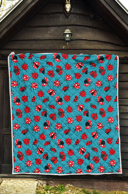 Ladybug Action Print Pattern Premium Quilt-JTAMIGO.COM