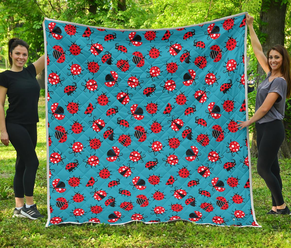 Ladybug Action Print Pattern Premium Quilt-JTAMIGO.COM