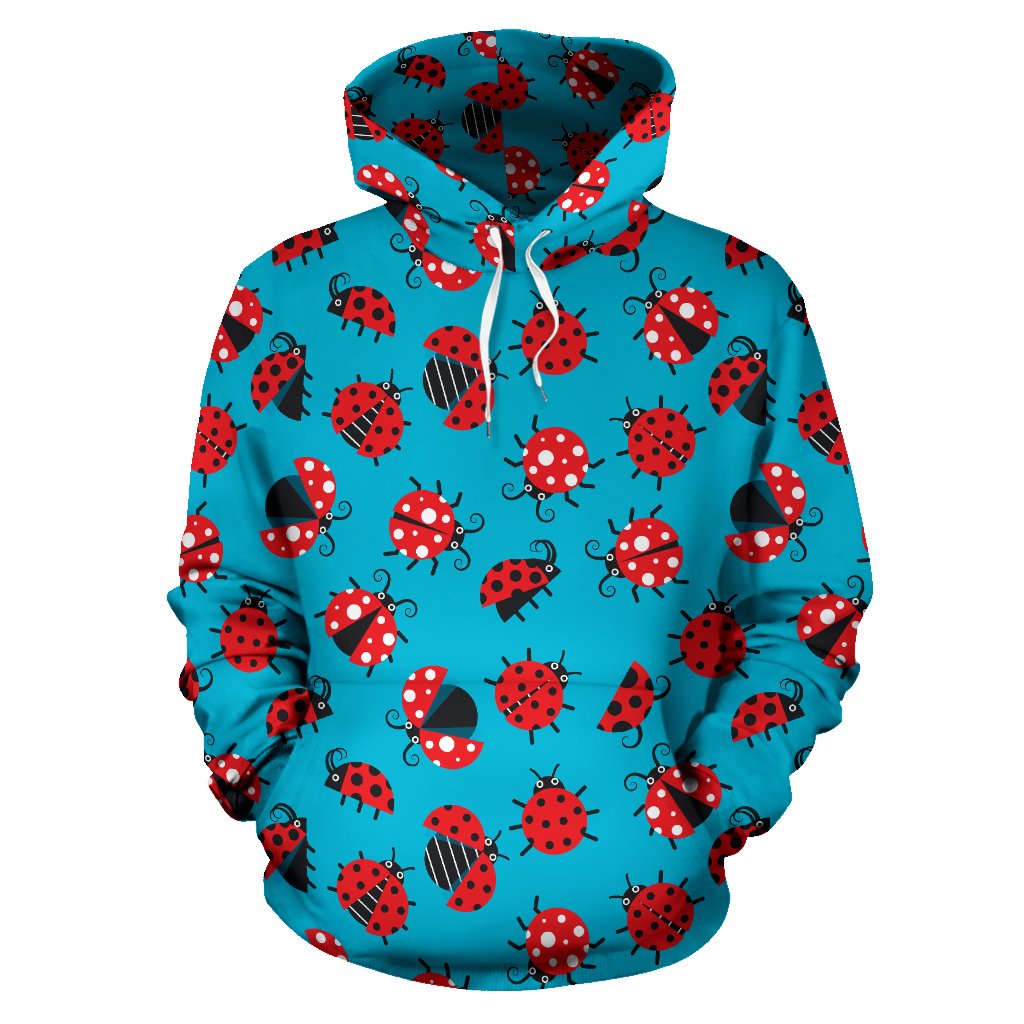 Ladybug Action Print Pattern Pullover Hoodie